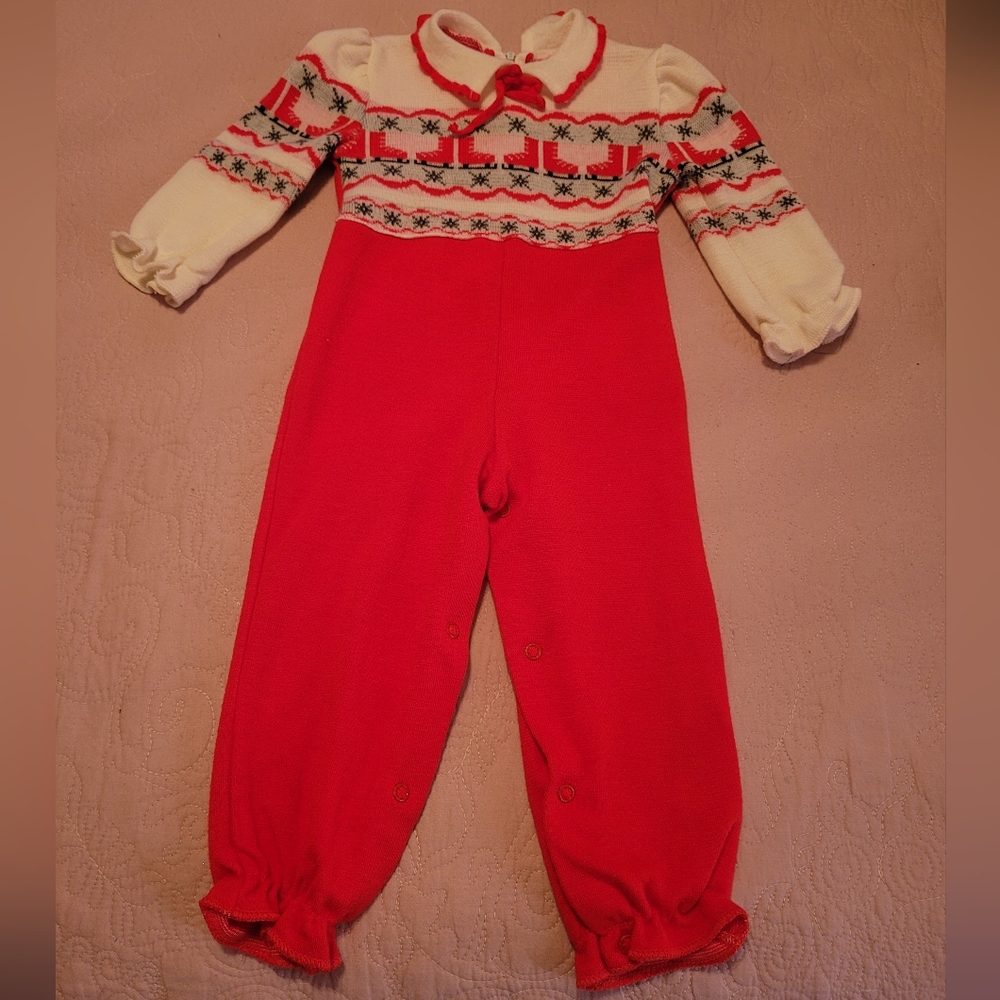 Bull Frog Knits Vintage 1pc Romper size 24 Months